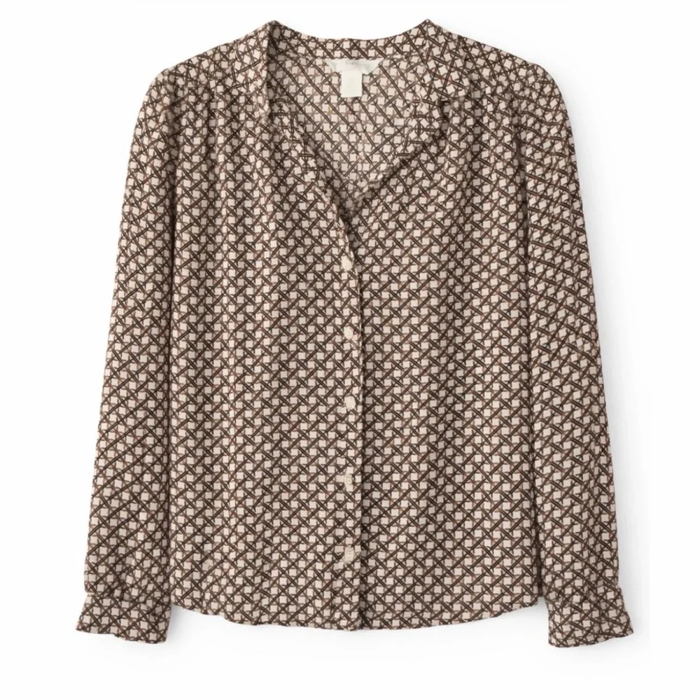 H&M Geometric Print Blouse size S - Picture 2 of 5